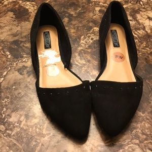 Sz8W black Seychelles suede d’orsey jeweled flats